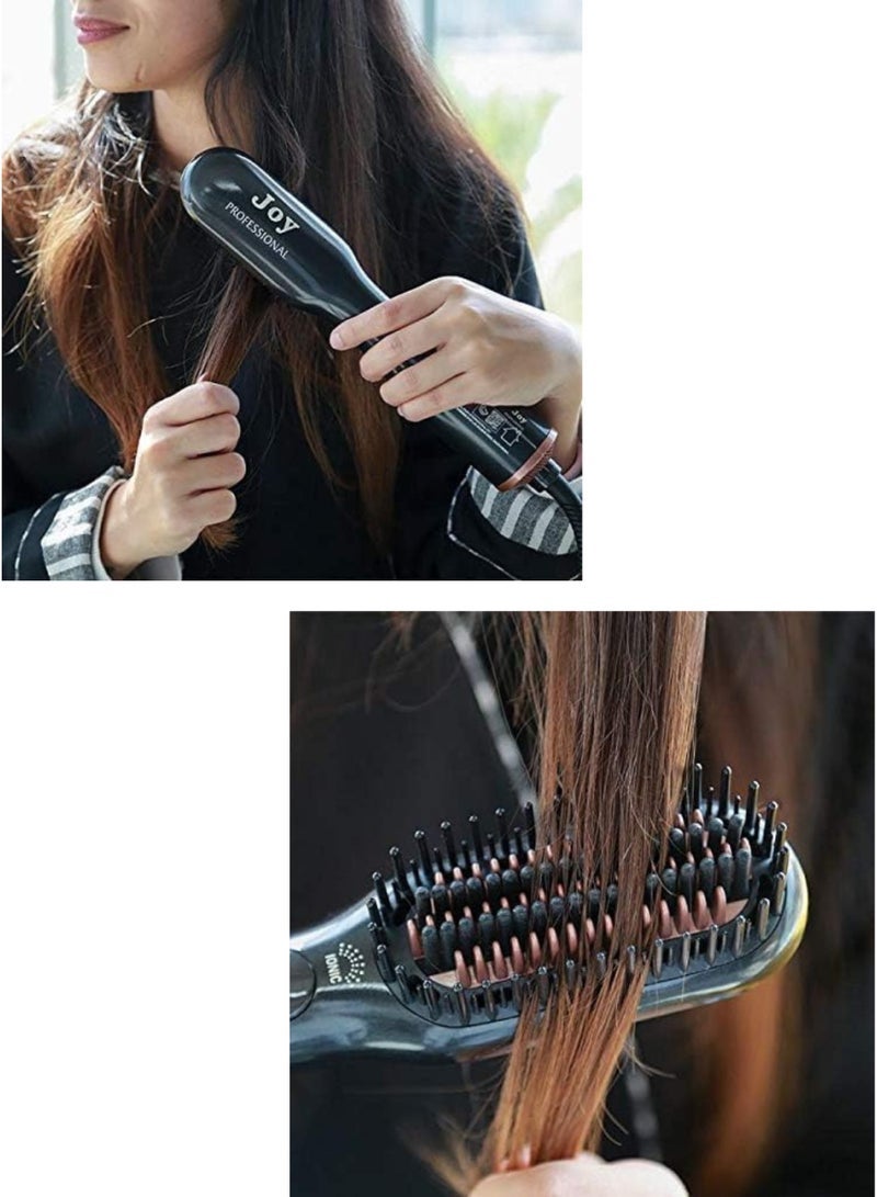 JOY CARE مجفف شعر سيراميك احترافي 2 في 1 ومصفف في الأسود/البيج الأنيق - مجفف شعر بتقنية الأيونات بمستوى صالون مع فوهة مركزة، ملحق موزع، 4 إعدادات حرارة/سرعة، وظيفة تبريد، جهد مزدوج وتصميم مريح لشعر خالي من التجاعيد، ناعم، وكثيف في المنزل أو أثناء السفر - Image 4