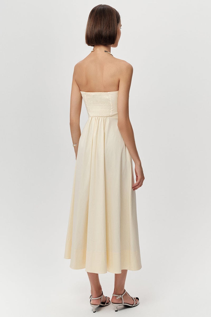 EXQUISE Strappy, Waist-Fitting, Pocketed, Regular Midi Bone Dress - Image 5