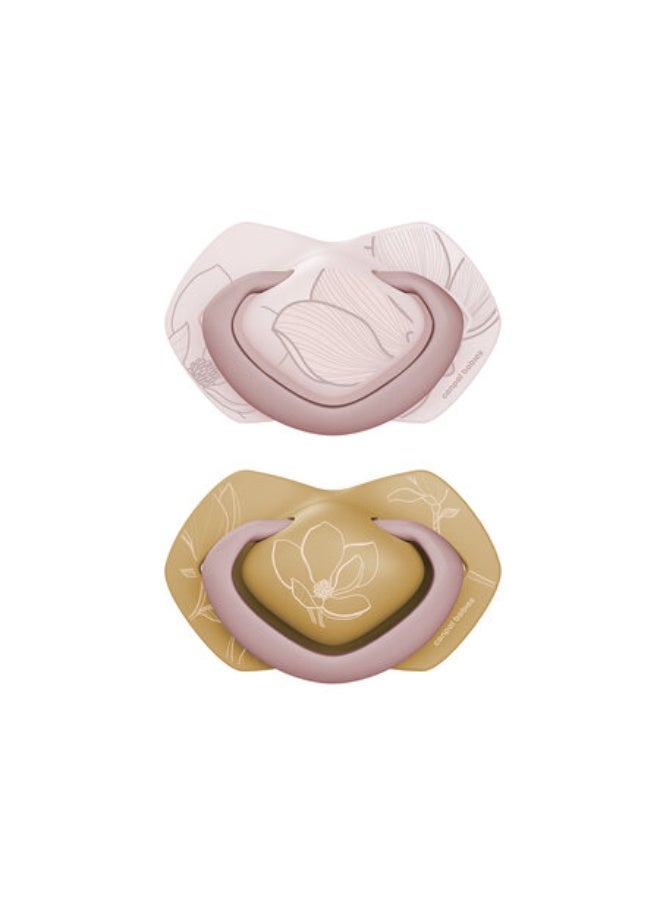Canpol babies Silicone Soother Light touch 6-18m Symmetrical GOLD 2 pcs pink​ - Image 4