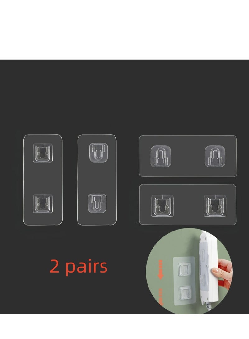 4 Pcs Double Sided Wall Hook, Wall Hooks for Hanging, Self Adhesive Hooks for Bathroom Kitchen Office Hanging,Double-sided Wall Hook, Wall Hanger, Kitchen Hooks - Image 1