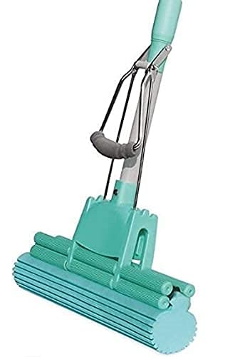 DR Mall Foldable PVA Sponge Absorber Quick Cleaning Mop with Squeezing Technology Adjustable Handle Kitchen Bathroom Cleaner Standard Size - Image 4
