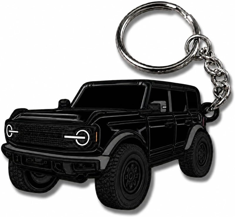 FOUR WHEEL BEAST Bronco Keychain Accessories 4 door key chain Fob Cover Cool Mods compatible with Ford Bronco 2021 2022 2023 - Image 1