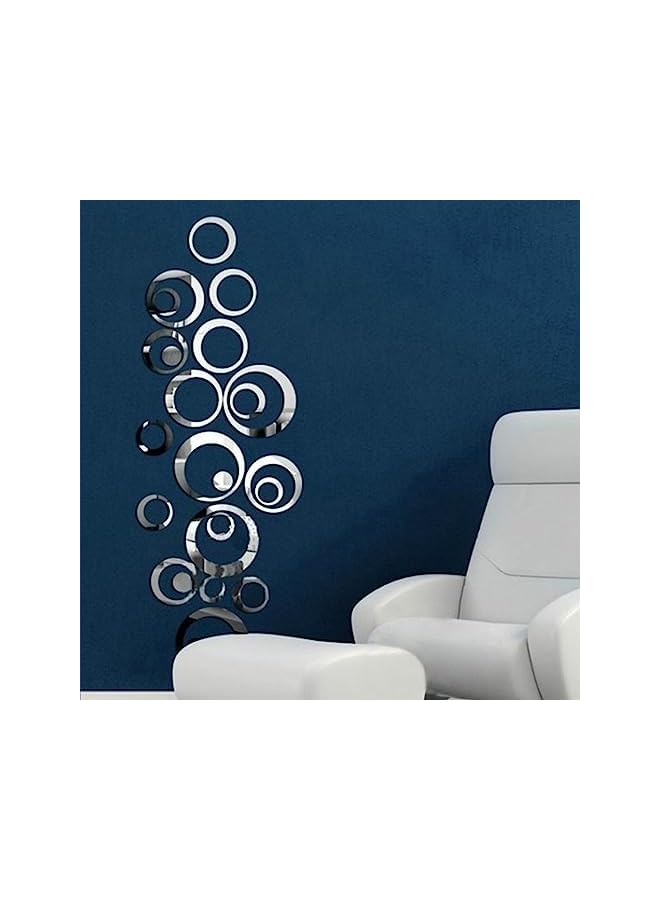 erorex Of 24Pcs] Lukione Wall Sticker Decal Murals Mirrors, Circular Ring 3D Mirror Wall Stickers Removable Diy Mirror Wall Sticker For Home Bedroom Background Decor (Circular Ring)  - Image 3