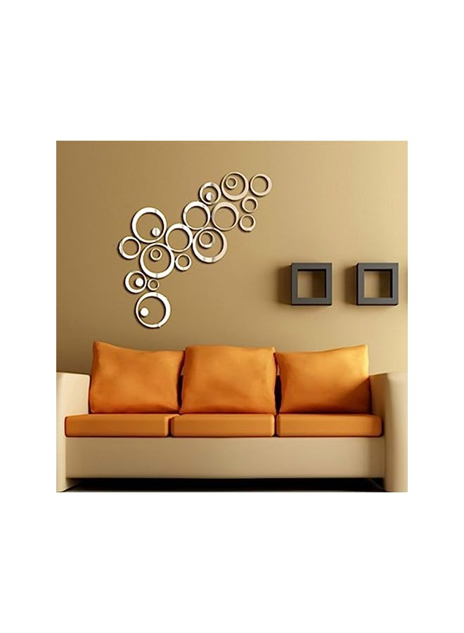 erorex Of 24Pcs] Lukione Wall Sticker Decal Murals Mirrors, Circular Ring 3D Mirror Wall Stickers Removable Diy Mirror Wall Sticker For Home Bedroom Background Decor (Circular Ring)  - Image 4