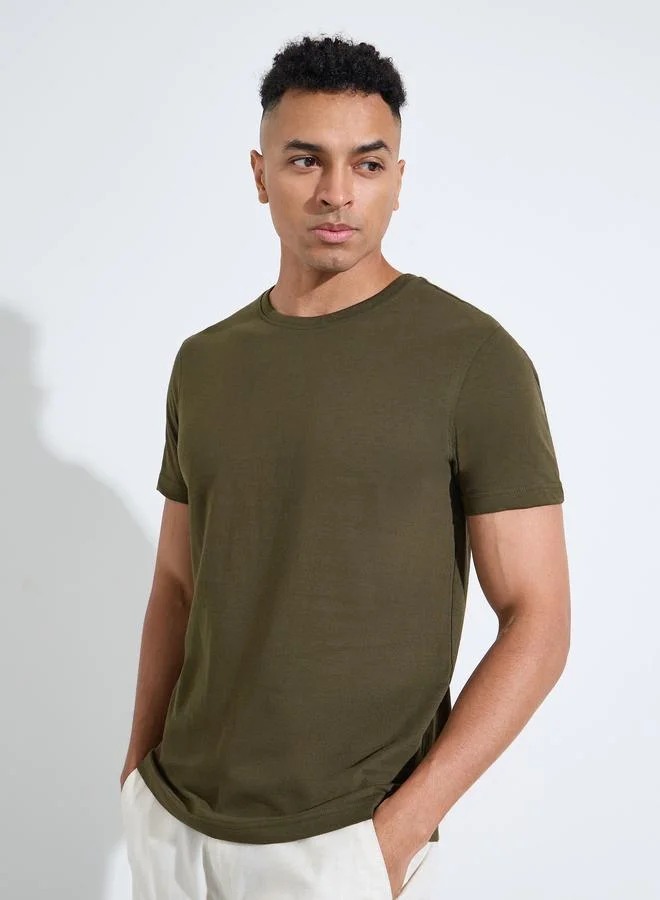 Styli  Pack of 2 - Multi-Color Solid Regular Fit T-Shirt for Men | Best Price UAE