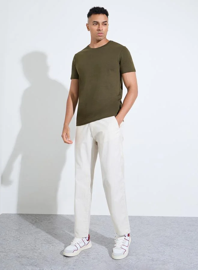 Styli  Pack of 2 - Multi-Color Solid Regular Fit T-Shirt for Men | Best Price UAE