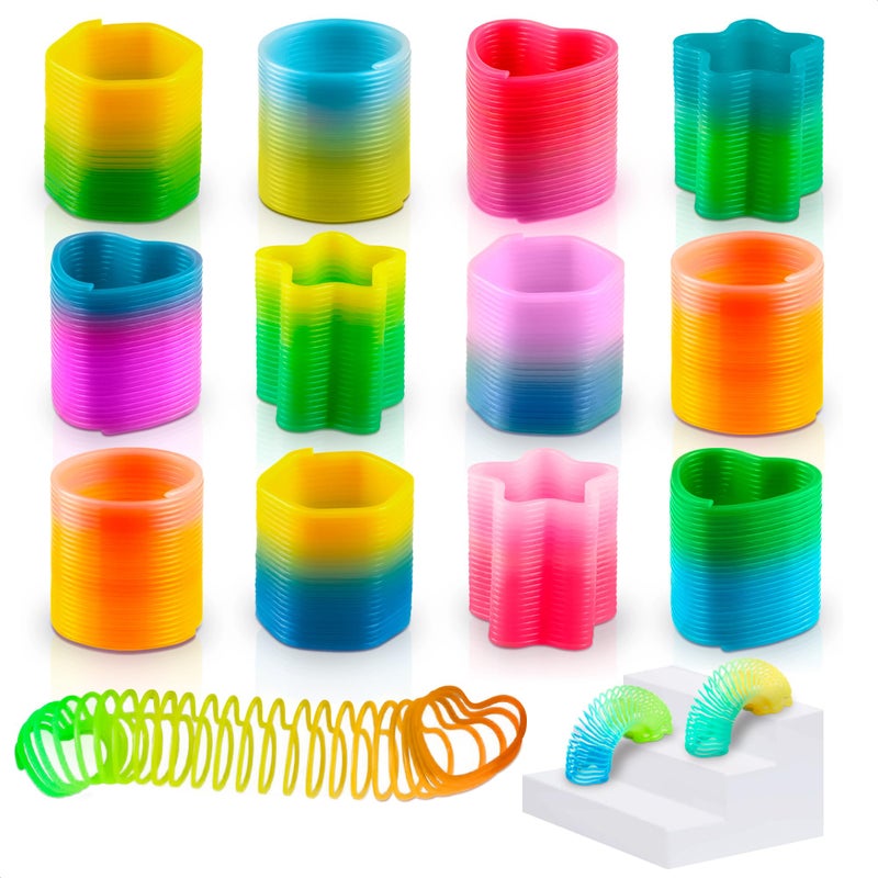 DIMROM 25Pack Flexible Coil Springs Elastic Plastic Desk Accessories with Mixed Shapes Rainbow Colors Compact Motion Accessories for Teens Adults - Image 3