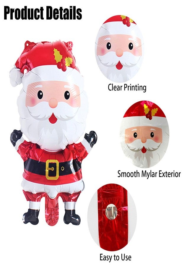 QZMCEAGS Santa Claus Balloons Christmas Balloons Santa Claus Foil Balloon For Christmas-Themed Party Birthday Party Supplies Decorations Party Decorations Balloon Party Sets-5pcs - Image 4
