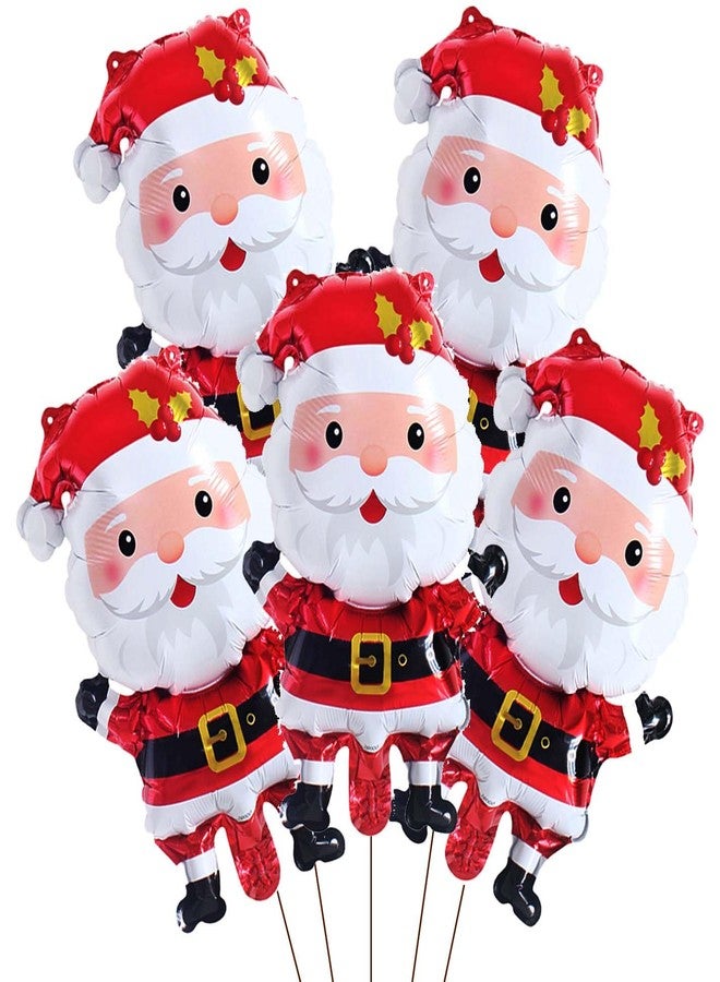 QZMCEAGS Santa Claus Balloons Christmas Balloons Santa Claus Foil Balloon For Christmas-Themed Party Birthday Party Supplies Decorations Party Decorations Balloon Party Sets-5pcs - Image 1