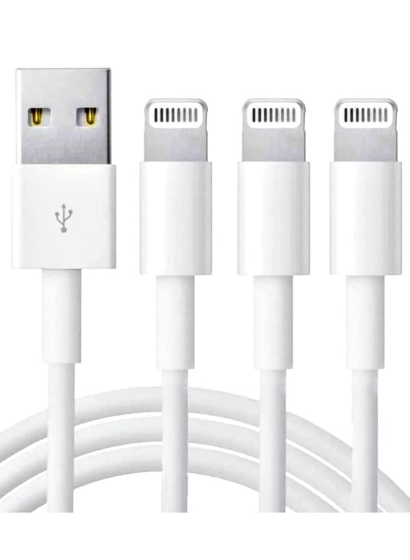 Rymel Fast Charging cable 3-Piece - Lightning to USB Charging Cable (1 Meter) - Fast Charging & Data Sync Cable Compatible with iPhone 14/13/12/11 Pro Max/XS/XR/8/7, iPad Air/Mini - Image 1