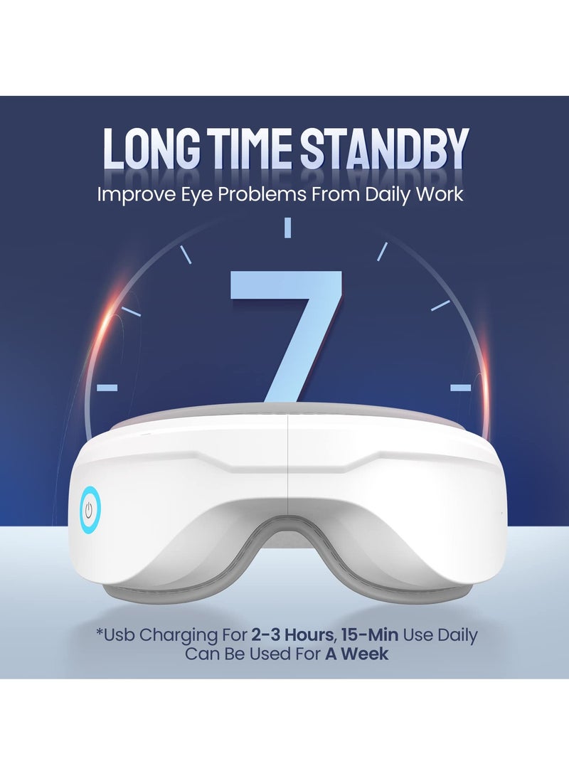 Wireless Electric Eye Massager Portable Eye Massager Mask with Intelligent Airbag Compression Hot Compress Vibration 6 Massage Modes Bluetooth Music for Relieve Eye Strain Dark Circles Eye Bags  - Image 4