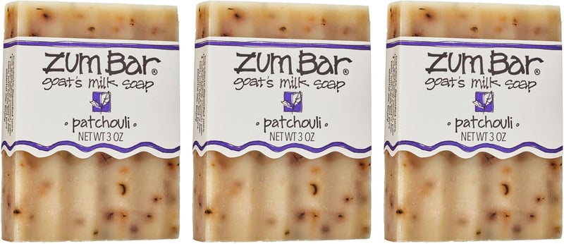 Indigo Wild Zum Bar Goat's Milk Soap - Earth and Sea Blends - Frankincense and Myrrh, Sea Salt, Patchouli-Orange, Cedar - 3 oz (4 Pack) - Image 1