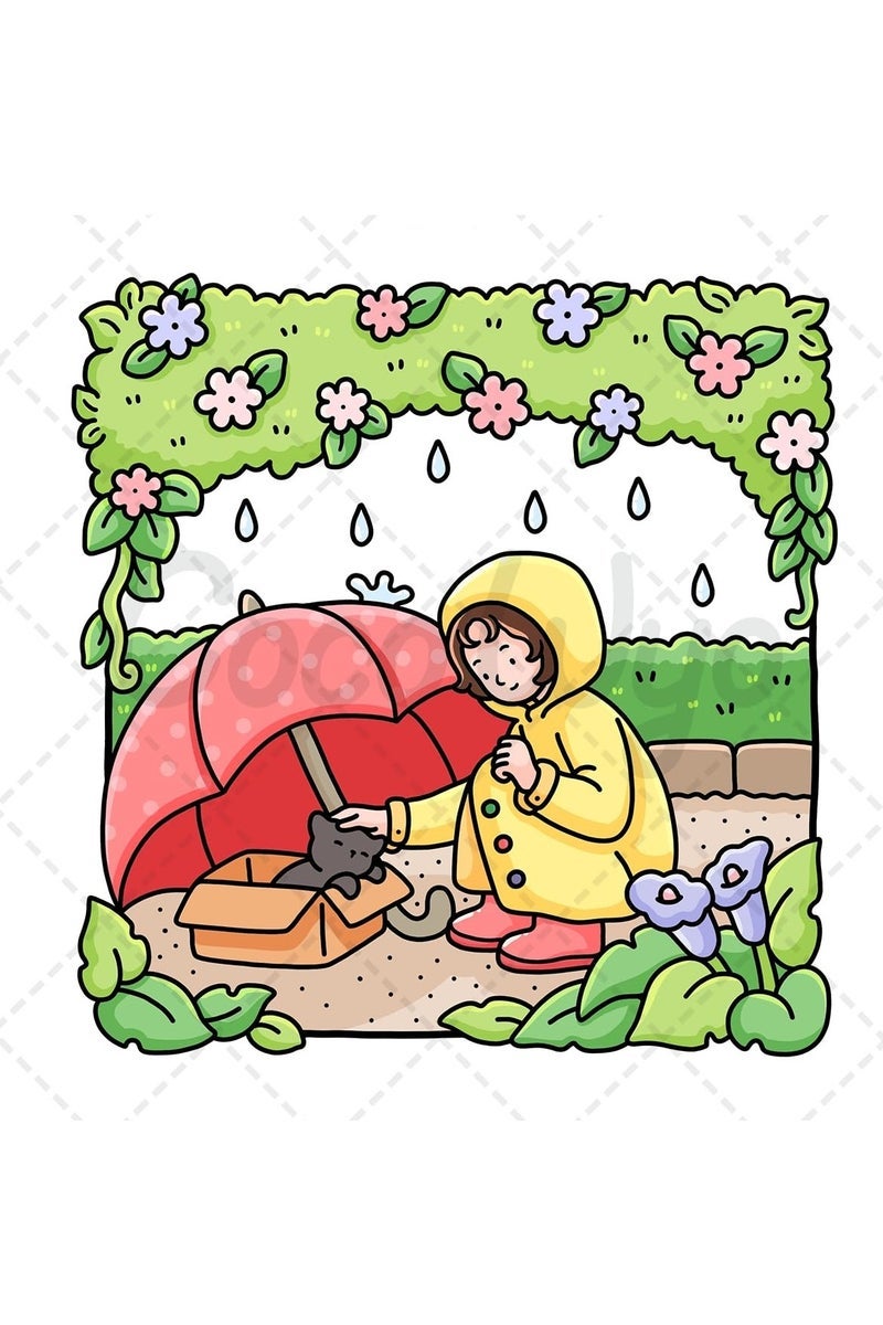 عام Girl Moments: A Stress-Relief Coloring Book for Adults & Teens - Cute & Cozy Daily Activities, Mindfulness Illustrations | Relaxing Anti-Anxiety Art Therapy (Cozy Spaces Collection) - Image 3