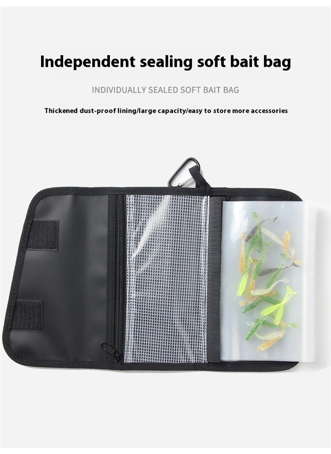 yongsheng Foldable Fishing Pouch For Soft Lures Baits 21.8 x 5 x 13cm，Fishing Leader Tackle Wallet Bag with Carabiner Baits Wallet Case Fishing Lures Storage Bag Waterproof Fishing Baits Bag  - Image 3