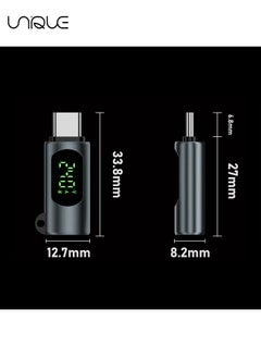 يونيك محول USB C محمول من النوع C من الذكور إلى الإناث - موصل مع شاشة رقمية - محول للأجهزة عالية الطاقة مع دعم شحن 240 واط - محول شاشة شحن كامل الميزات لأجهزة الكمبيوتر المحمولة والأجهزة اللوحية - أسود  - Image 2