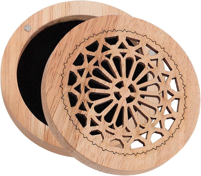 Natural Solid Wood Carved Incense Burner Holder Tabletop Meditation Home Fragrance - Image 1