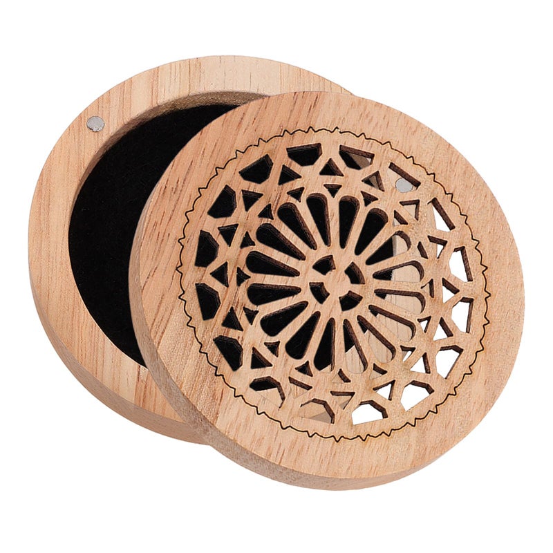 Natural Solid Wood Carved Incense Burner Holder Tabletop Meditation Home Fragrance - Image 2