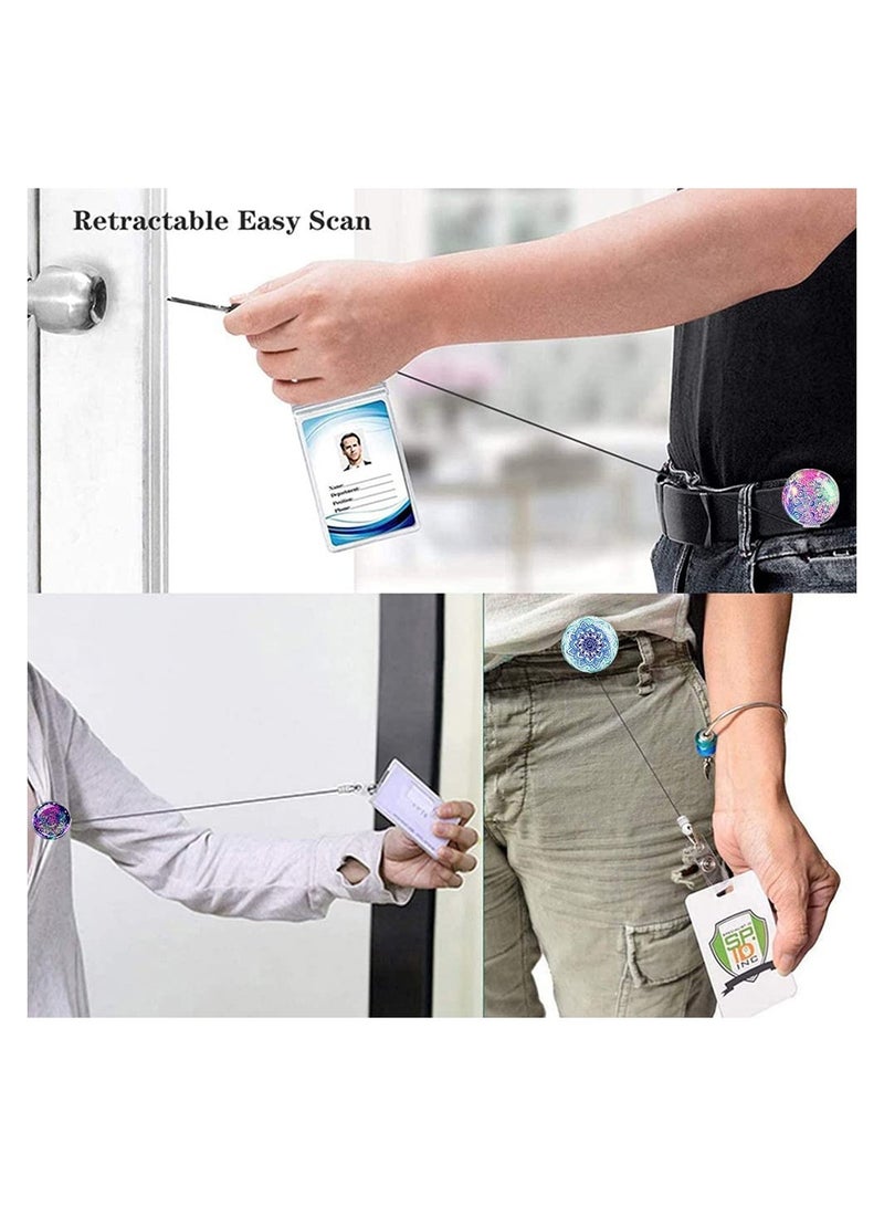 SOLARAE 3 Pack Badge Reel Retractable ID Retractable Badge Holder Nurse Badge Reel with Clip Badge Holder Retractable Clip for Office Worker Doctor Nurse - Image 5