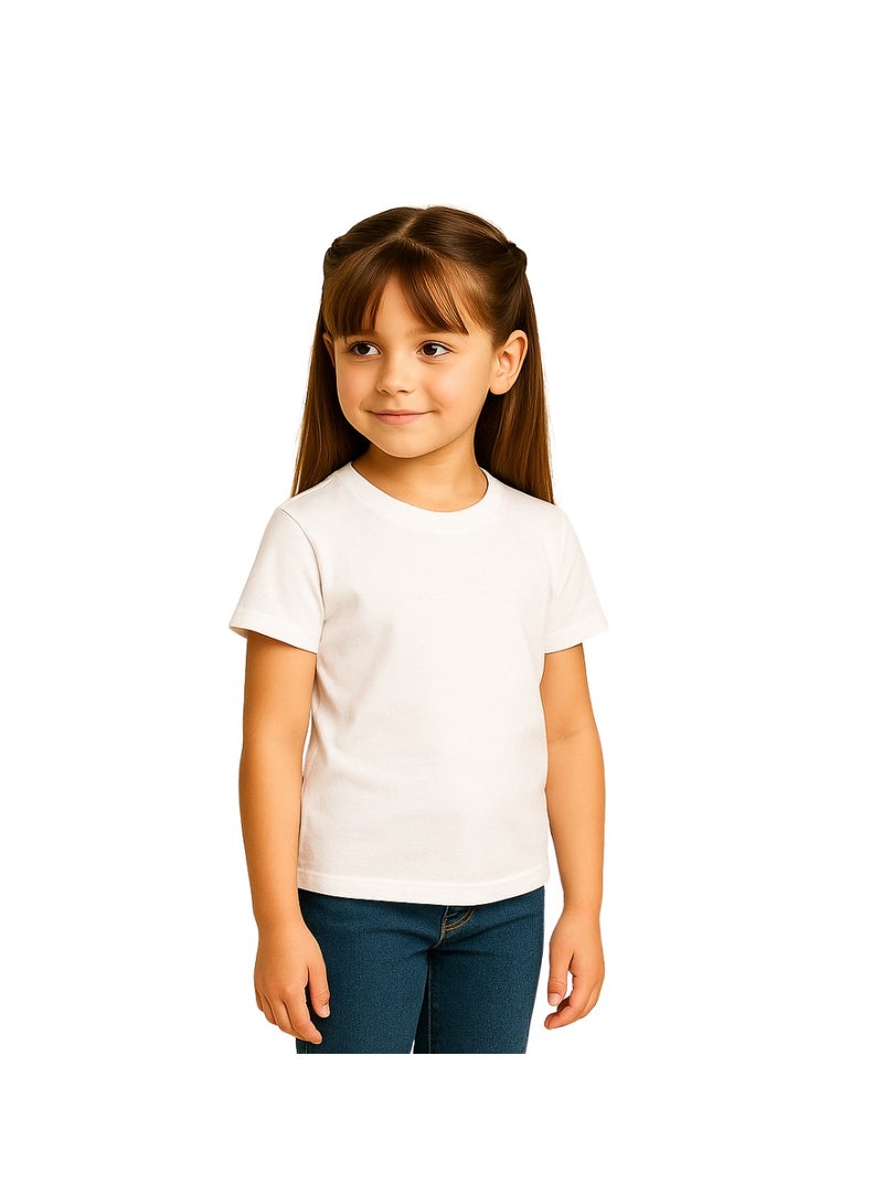 برينت شوب فور مي تي شيرت Printshop4me للأطفال برقبة دائرية للفتيات 170 جرامًا في المتر المربع من القطن الخالص الألوان الأساسية - Image 2