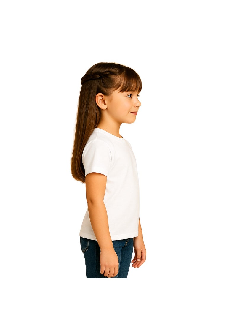 برينت شوب فور مي تي شيرت Printshop4me للأطفال برقبة دائرية للفتيات 170 جرامًا في المتر المربع من القطن الخالص الألوان الأساسية - Image 4