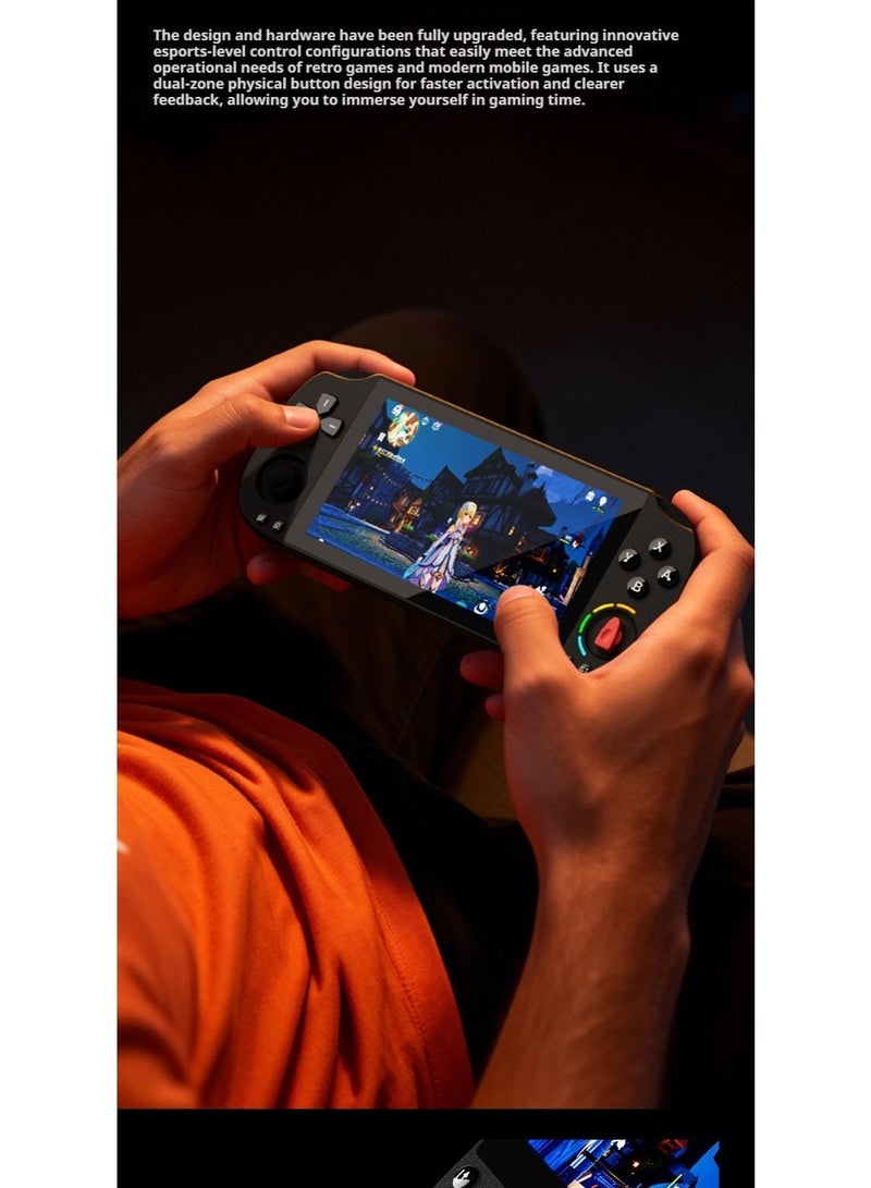 جيب جهاز ألعاب محمول جديد تمامًا، Android PSK5000، مفتوح المصدر، مزود بشاشة محمولة عالية الدقة بحجم 5 بوصات، وحدة تحكم ألعاب أركيد محمولة، واي فاي 2.4G/5G وبلوتوث 5.0، ألعاب سحابية/عن بُعد Xbox/PS (أبيض) - Image 4