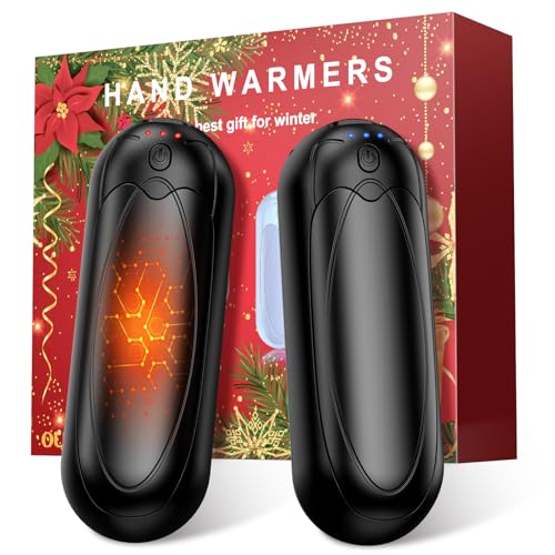 OUTJUT Hand Warmers Rechargeable 2 Pack, 2025 Upgraded Electric Portable Hand Warmers 7000mAh Electric Portable Pocket Heater with 3 Levels Warmth, Gift for Women Men, Black - Image 1