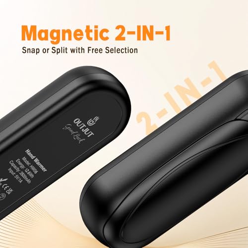 OUTJUT Hand Warmers Rechargeable 2 Pack, 2025 Upgraded Electric Portable Hand Warmers 7000mAh Electric Portable Pocket Heater with 3 Levels Warmth, Gift for Women Men, Black - Image 5