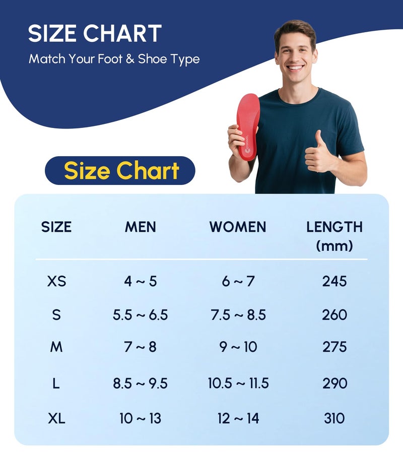 Cloudflo Plantar Fasciitis Insoles for Men Women,High Arch Support for Pain Relief,Shoe Inserts Orthotic for Flat Feet,Work Boot Insoles for Shock Absorbing Inserts (Fit for Standing All Day) P-M - Image 4