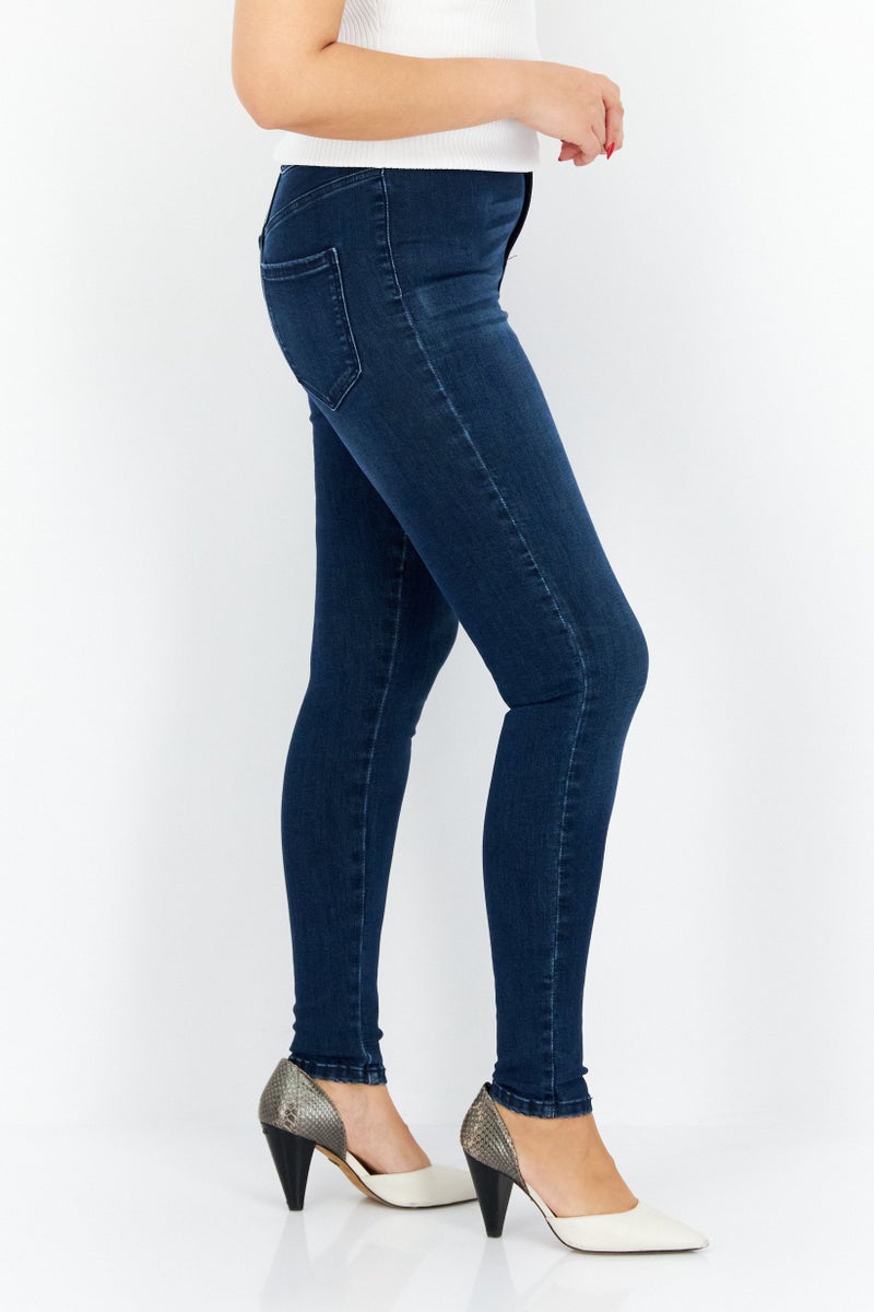 Miss Selfridge Women Regular Fit Wash Stretchable Denim, Blue - Image 4