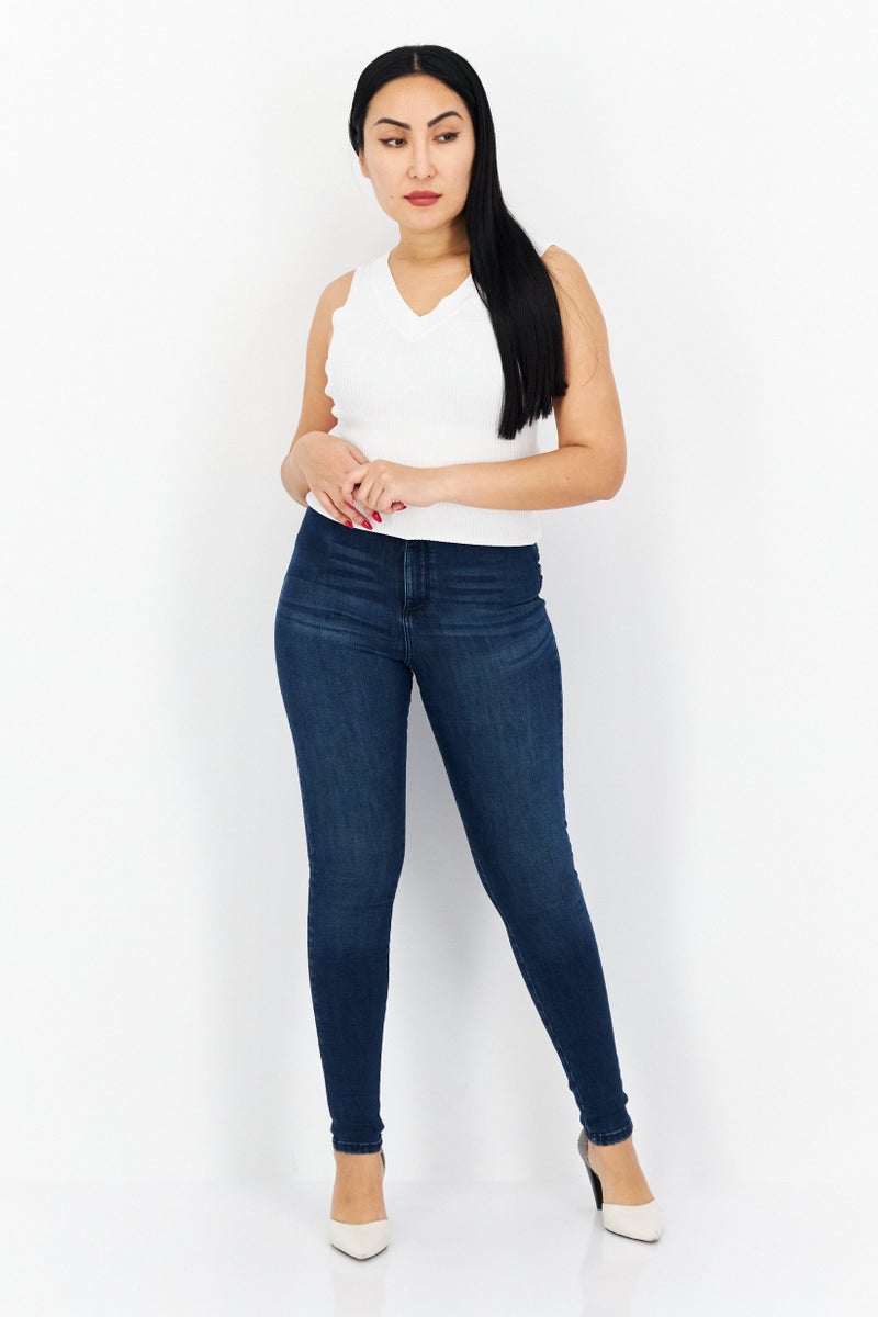 Miss Selfridge Women Regular Fit Wash Stretchable Denim, Blue - Image 2
