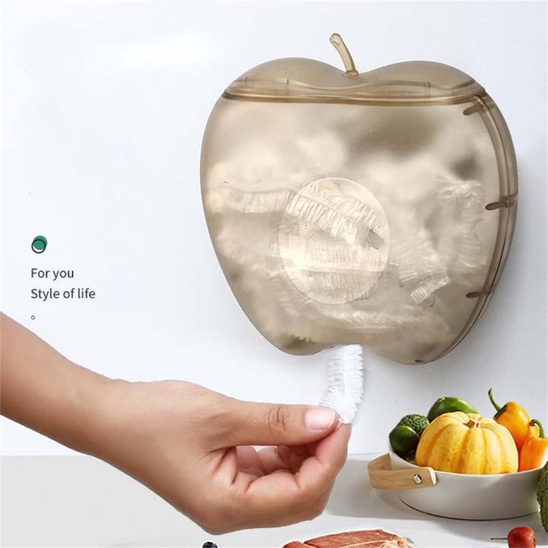 klarako Plastic Wrap Storage Box Cling Film Organization Wall-Mounted Dustproof Box, Fresh Keeping Bag Storage Box (Amber+Green,Type 3) - Image 3