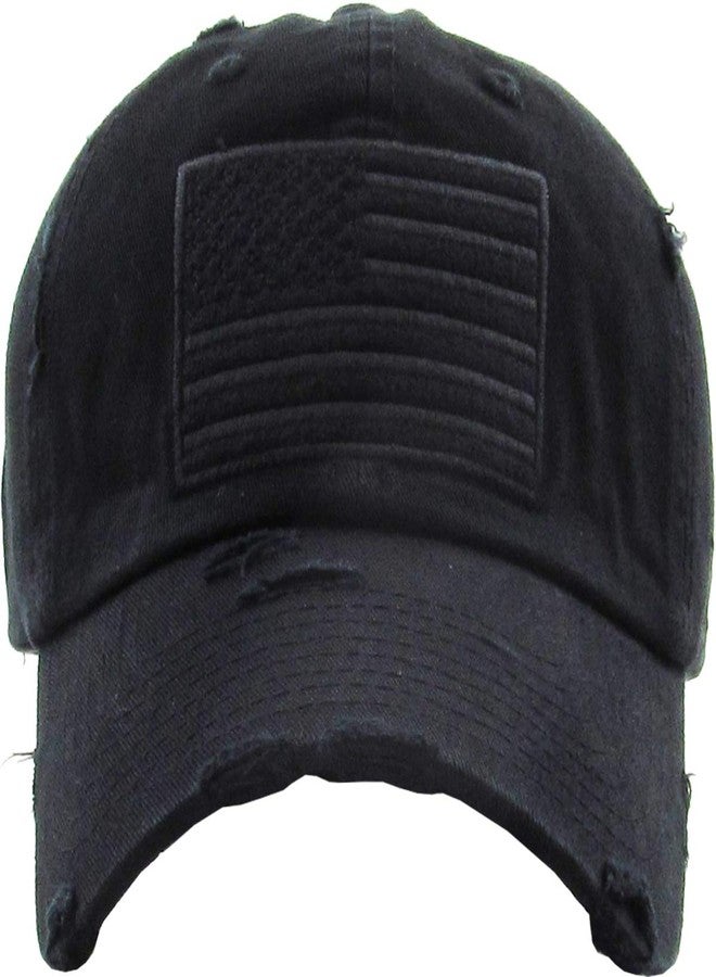 KBETHOS KBVT-209 BLK Tactical Operator with USA Flag Patch US Army Military Baseball Cap Adjustable - Image 2