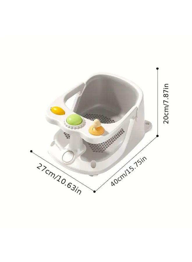 Gray Bath Tub with Safety Harness Non Slip Cushioned Seat Stable Base Easy Clean - Image 3