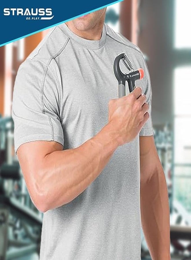 Strauss Adjustable Hand Grip | Adjustable Resistance (10KG - 40KG) | Hand Gripper for Home & Gym Workouts | Perfect for Finger & Forearm Hand Exercises for Men & Women (Black/Grey) | Pack of 10 - Image 3