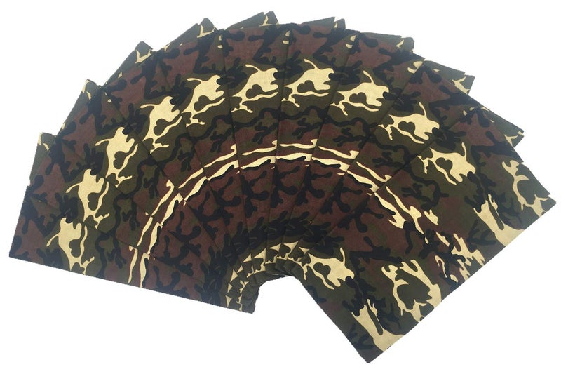 Vamqor 100% Cotton 10 Pack Fine Bandanas（Camouflage） - Image 1