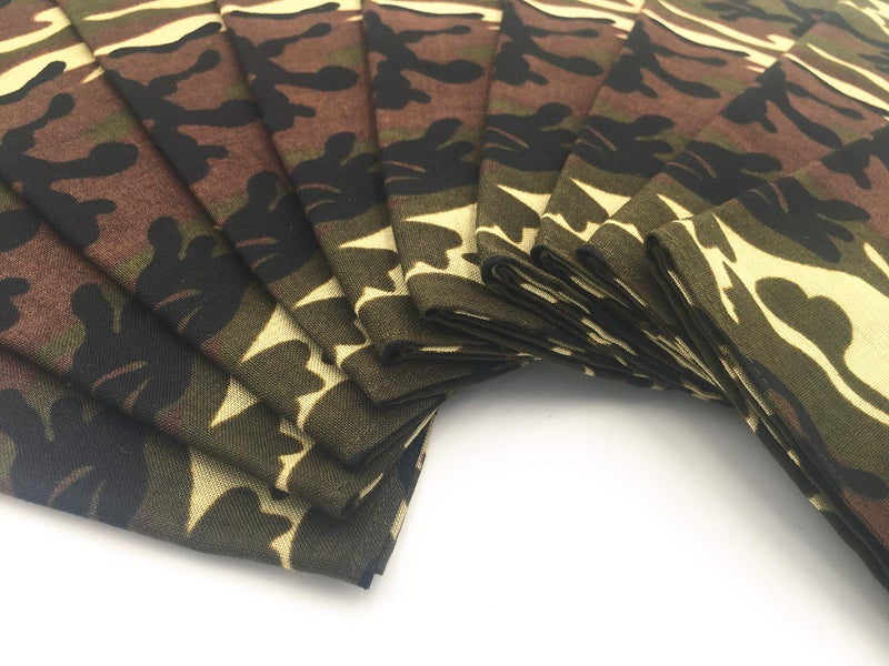 Vamqor 100% Cotton 10 Pack Fine Bandanas（Camouflage） - Image 4