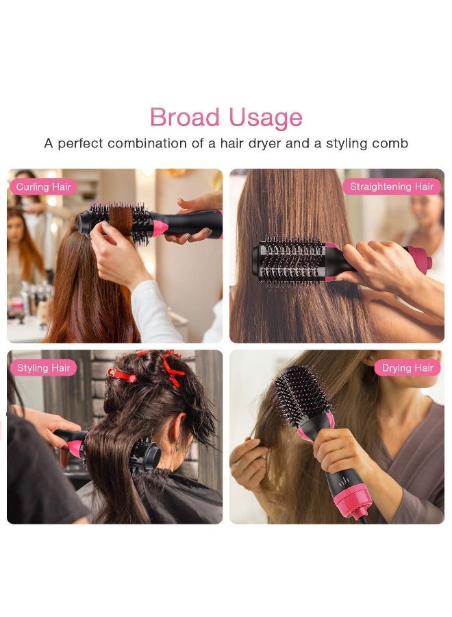 ون ستيب مجفف شعر وفرشاة هواء ساخن بخطوة واحدة | مملس شعر ومكثف ٢ في ١ | ٣ إعدادات للسرعة والحرارة | سلك دوار ٣٦٠ درجة | فرشاة أيونية من سيراميك التورمالين لشعر ناعم ولامع وخالٍ من التجعد - Image 3