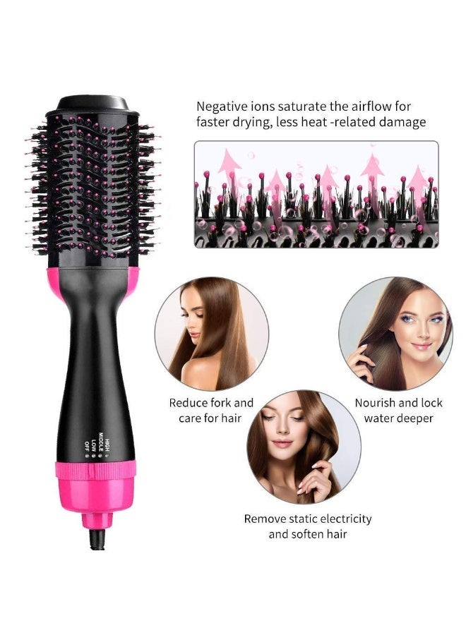 ون ستيب مجفف شعر وفرشاة هواء ساخن بخطوة واحدة | مملس شعر ومكثف ٢ في ١ | ٣ إعدادات للسرعة والحرارة | سلك دوار ٣٦٠ درجة | فرشاة أيونية من سيراميك التورمالين لشعر ناعم ولامع وخالٍ من التجعد - Image 2