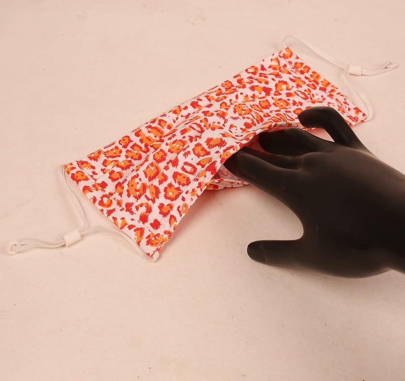 Touchstone Floral Fabric Adjustable filter pocket nose bridge 2 layer anti-pollution smog cold cough protective cotton face mask reusable washable for men, women (Pack of 5). Orange Yellow Pink Brown - Image 4