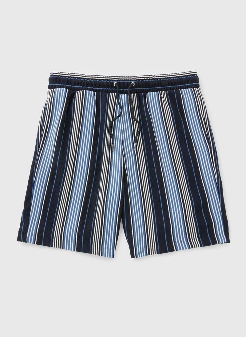 Matalan Navy Navy Vertical Stripe Co Ord Shorts for Men | Best Price UAE