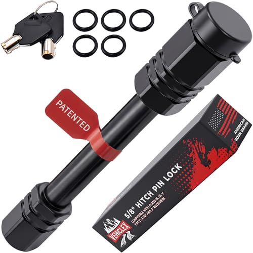 Vehiclex Hitch Pin Lock for Trailer Receivers 25 to 3 58 Locking Pin for Class III IV with Innovative Tubular Key Resilient Against Dust Mud and Thieves - Image 1