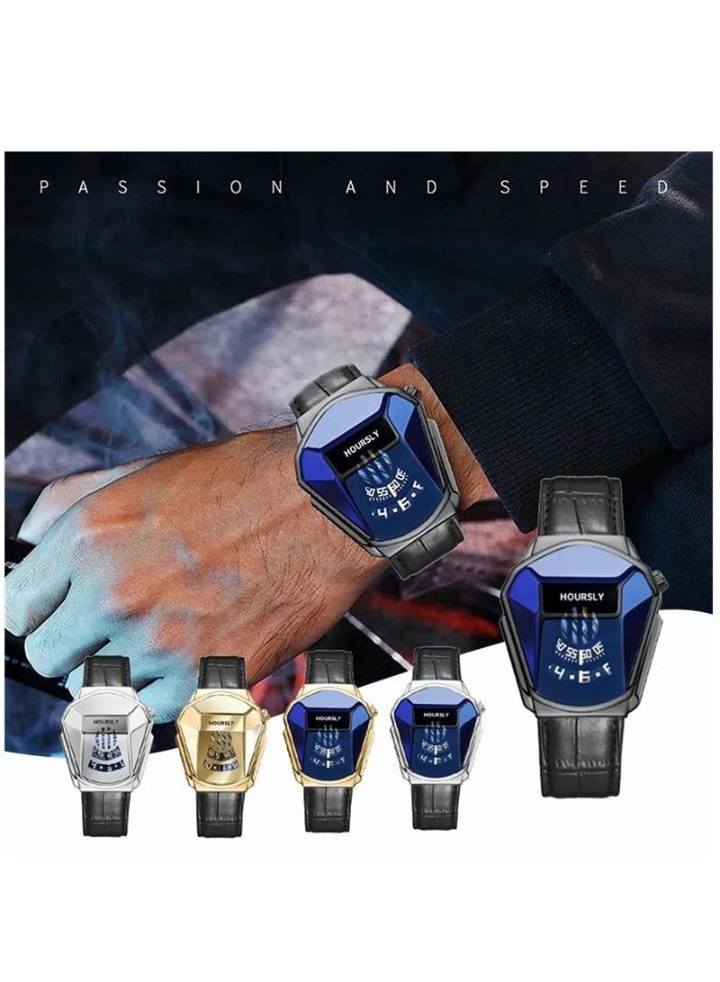 هاورسلي ساعة معصم فاخرة من HOURSLY بتصميم عصري من الجلد مع حركة كوارتز للرجال والنساء - Image 3