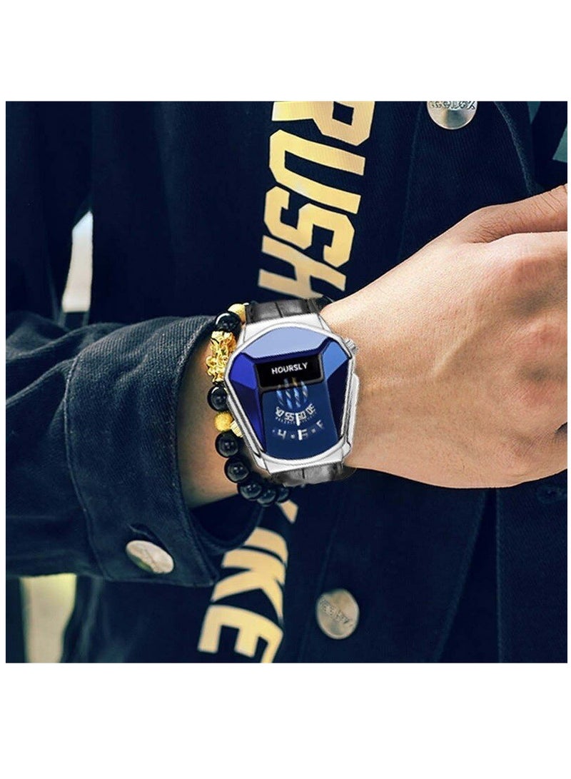 هاورسلي ساعة معصم فاخرة من HOURSLY بتصميم عصري من الجلد مع حركة كوارتز للرجال والنساء - Image 2