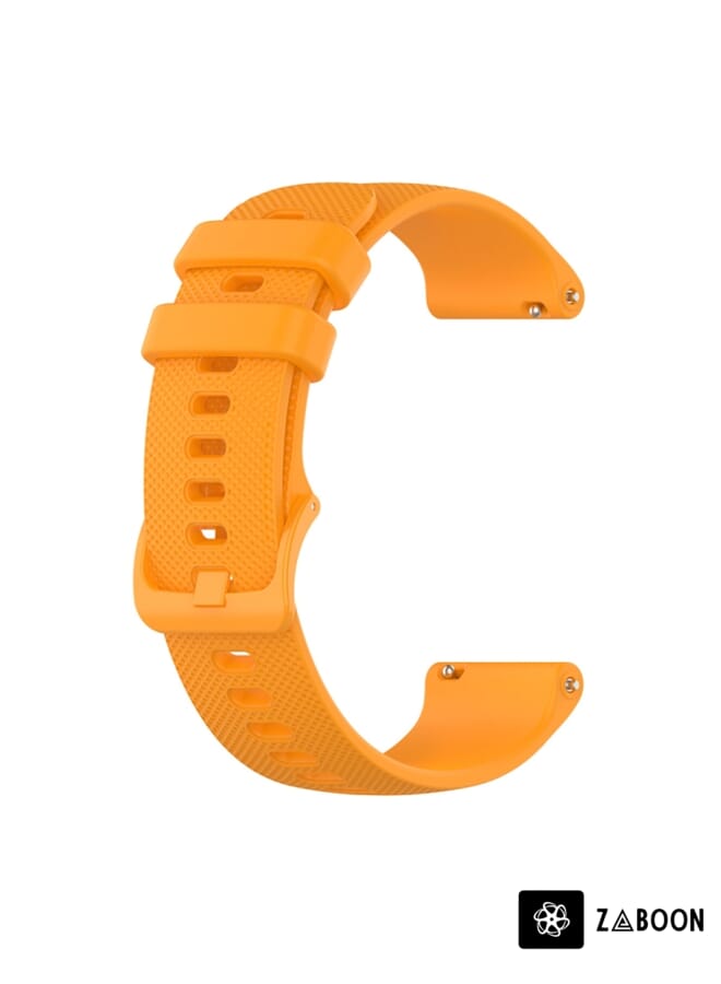 Glass Watch Band For Garmin Vivoactive 4S 2pcs Small Plaid Silicone  with 2pcs Tempered Glass Film(Orange) - Image 3