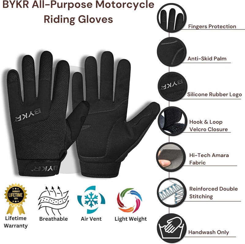 BYKR Motorcycle Gloves for Men & Women - Tactical Protection for All-Weather Riding - Image 5