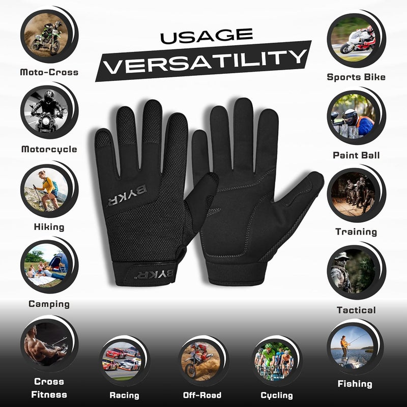BYKR Motorcycle Gloves for Men & Women - Tactical Protection for All-Weather Riding - Image 3