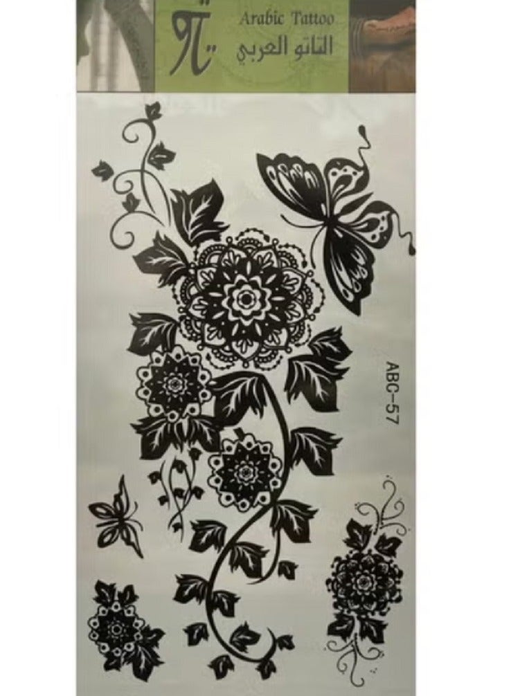 Generic Henna Style Flower & Butterfly sticker