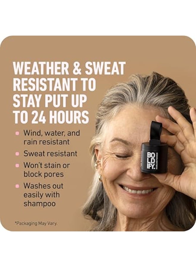 Boldify Hairline Powder Instantly Conceals Hair Loss Root Touch Up Hair Powder Hair Toppers For Women & Men Hair Fibers For Thinning Hair Root Cover Up Stainproof 48 Hour Formula (Dark Auburn) - Image 2