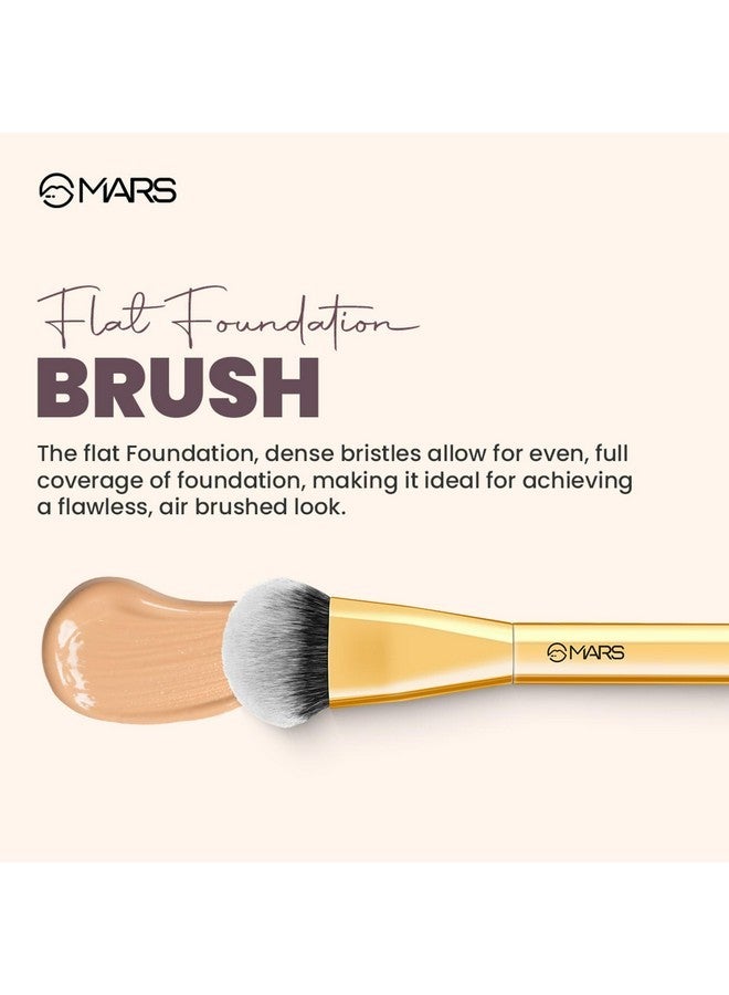 Mars Artist'S Arsenal Flat Foundation Brush | Superior Coverage | Flawless Finish | Effortless Application | Soft Synthetic Bristles | Ergonomic Handle | Versatile Function | Luxe Packaging (Golden) - Image 4