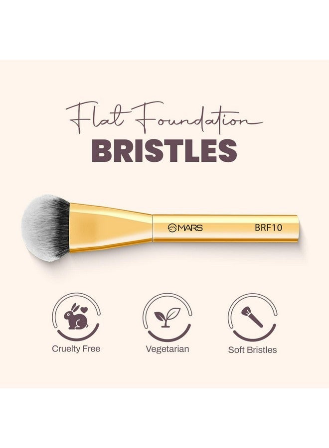 Mars Artist'S Arsenal Flat Foundation Brush | Superior Coverage | Flawless Finish | Effortless Application | Soft Synthetic Bristles | Ergonomic Handle | Versatile Function | Luxe Packaging (Golden) - Image 5